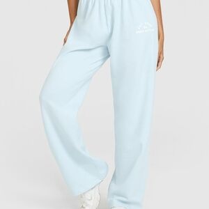 Lightweight Straight Leg Joggers with Graphic In Cloud Blue